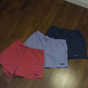 Patagonia W’s baggies women’s shorts bundle - pink, purple, navy 5 inches